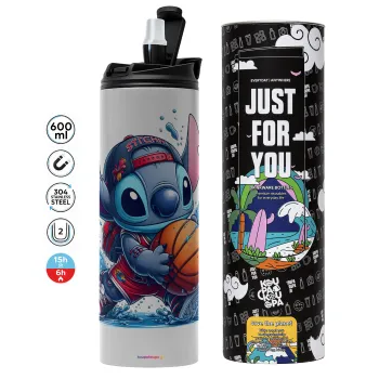 Stitch Basketball, Tumbler stainless steel GREY 600ml