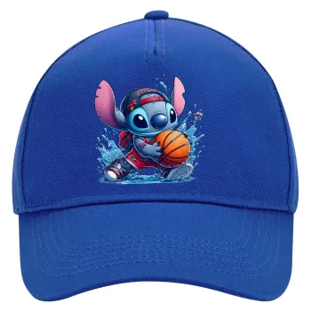 Stitch Basketball, Καπέλο Ενηλίκων Ultimate ΜΠΛΕ, (100% ΒΑΜΒΑΚΕΡΟ DRILL, ΕΝΗΛΙΚΩΝ, UNISEX, ONE SIZE)