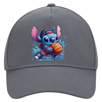 Stitch Basketball, Καπέλο Ενηλίκων Ultimate Γκρι, (100% ΒΑΜΒΑΚΕΡΟ DRILL, ΕΝΗΛΙΚΩΝ, UNISEX, ONE SIZE)