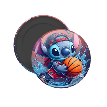 Stitch Basketball, Μαγνητάκι ψυγείου στρογγυλό διάστασης 5cm