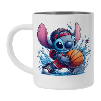 Stitch Basketball, Mug Stainless steel double wall 300ml