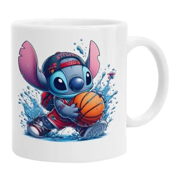 Stitch Basketball, Κούπα, κεραμική, 330ml
