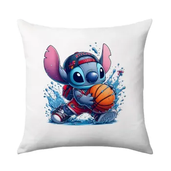 Stitch Basketball, Μαξιλάρι καναπέ 40x40cm περιέχεται το  γέμισμα