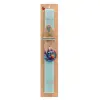 Easter Set, wooden keychain & aromatic flat Easter candle (30cm) (TURQUOISE)