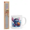 Easter Set, Ceramic Cup (330ml) & Easter aromatic flat candle (30cm) (GRAY)