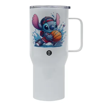 Stitch Basketball, Mega Stainless steel Tumbler with lid, double wall 750L