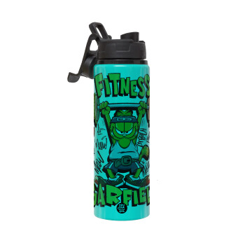 Garfield Fitness, Metallic water bottle with safety lid, 850ml aluminum