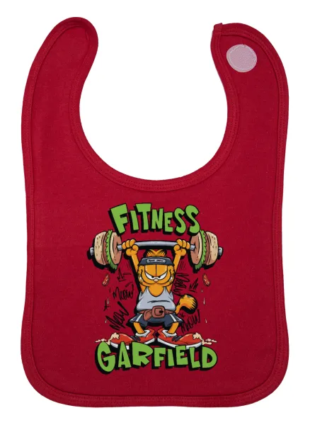 Garfield Fitness — Σαλιάρα με Σκρατς Κόκκινη 100% Organic Cotton (0-18 months)