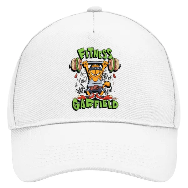 Garfield Fitness — Καπέλο Ενηλίκων Baseball, Drill, Λευκό (100% ΒΑΜΒΑΚΕΡΟ, ΕΝΗΛΙΚΩΝ, UNISEX, ONE SIZE)