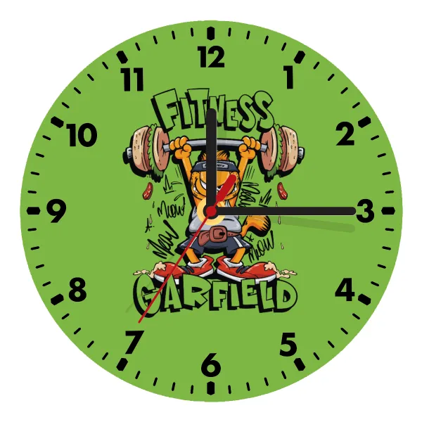 Garfield Fitness — Ρολόι τοίχου ξύλινο (20cm)