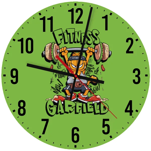 Garfield Fitness — Ρολόι τοίχου ξύλινο 30cm
