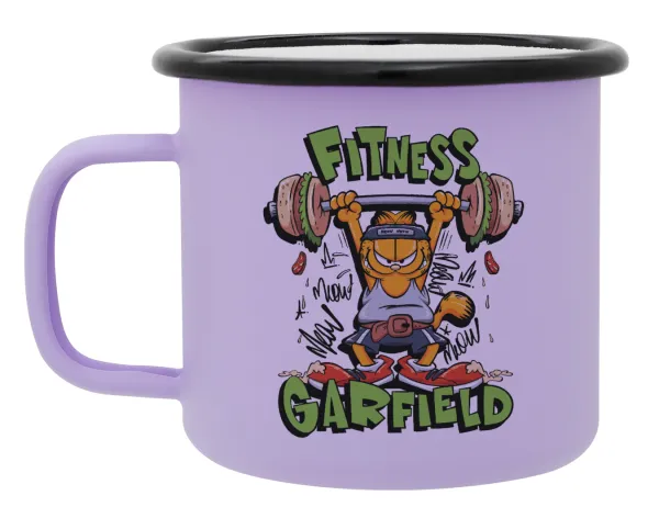 Garfield Fitness — Κούπα Μεταλλική εμαγιέ ΜΑΤ Light Pastel Purple 360ml
