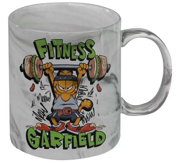 Garfield Fitness — Mug ceramic marble style, 330ml