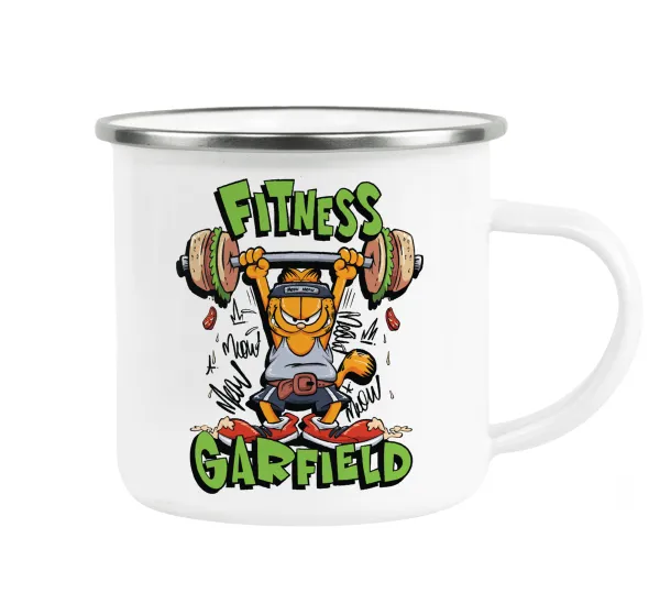 Garfield Fitness — Metallic enamel cup white 360ml