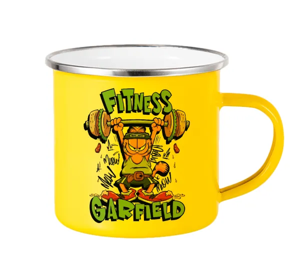 Garfield Fitness — Yellow Enamel Metallic Cup 360ml
