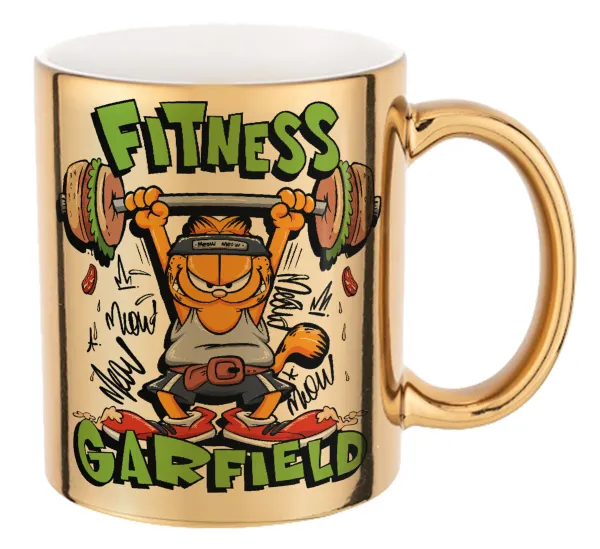 Garfield Fitness — Mug ceramic, gold mirror, 330ml