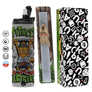 Garfield Fitness, Easter candle with Grey Tumbler Thermo 600ml & aromatic flat candle (30cm) (GREY)