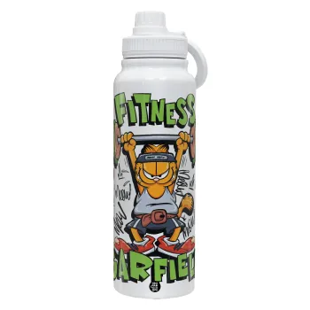 Garfield Fitness, Θερμός 1L Ανοξείδωτο με Βάση Κινητού & Διπλά Τοιχώματα