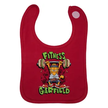 Garfield Fitness, Σαλιάρα με Σκρατς Κόκκινη 100% Organic Cotton (0-18 months)