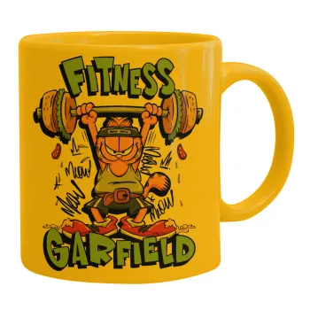 Garfield Fitness, Κούπα, κεραμική κίτρινη, 330ml