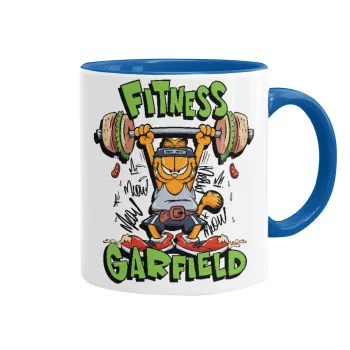 Garfield Fitness, Κούπα χρωματιστή μπλε, κεραμική, 330ml