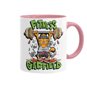 Garfield Fitness, Κούπα χρωματιστή ροζ, κεραμική, 330ml