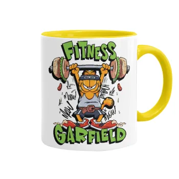 Garfield Fitness, Mug colored yellow, ceramic, 330ml
