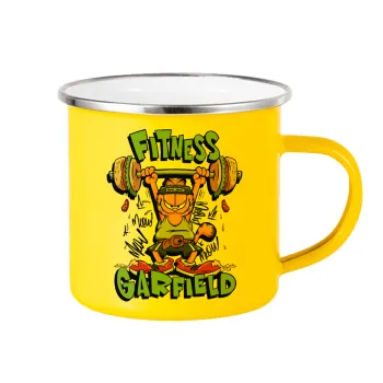 Garfield Fitness, Yellow Enamel Metallic Cup 360ml