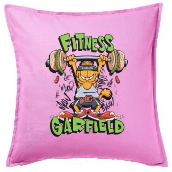 Garfield Fitness, Μαξιλάρι καναπέ ΡΟΖ 100% βαμβάκι, περιέχεται το γέμισμα (50x50cm)