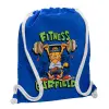 Backpack pouch GYMBAG Blue, with pocket (40x48cm) & thick cords