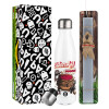 Easter candle, metallic white thermos bottle (500ml) & aromatic flat candle (30cm) (GRAY)
