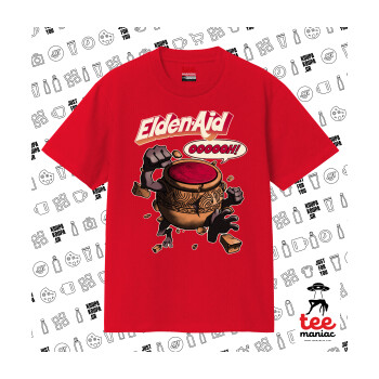 Elden-Aid, Elden Ring inspired , Κλασικό T-Shirt, διπλής ραφής, χωρίς πλευρικές ραφές ΚΟΚΚΙΝΟ από 100% βαμβάκι. Vegan & OEKO-TEX πιστοποιημένο.