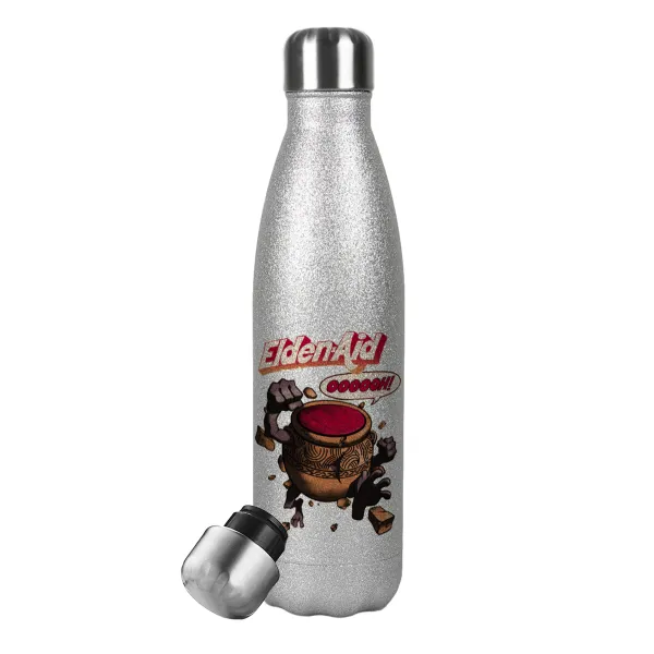 Elden-Aid — Metallic Glitter Silver Thermos Flask (Stainless steel), double-walled, 500ml