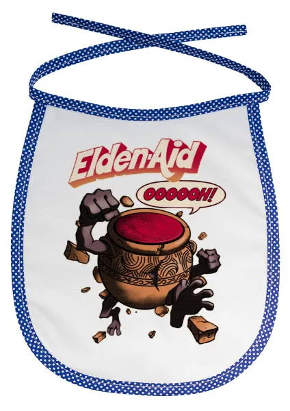 Elden-Aid — Stain-resistant baby bib with tie, blue