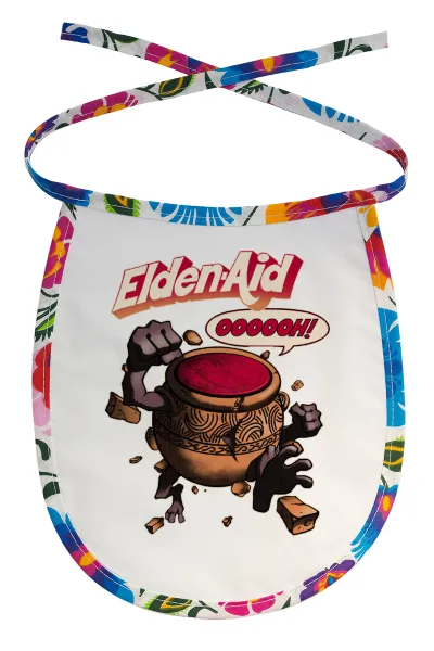 Elden-Aid — Stain-resistant baby bib with tie, multicoloured
