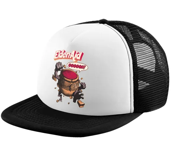Elden-Aid — Καπέλο παιδικό Soft Trucker με Δίχτυ ΜΑΥΡΟ/ΛΕΥΚΟ (POLYESTER, ΠΑΙΔΙΚΟ, ONE SIZE)