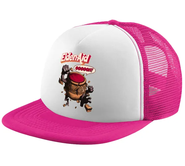 Elden-Aid — Child's Soft Trucker Hat with Pink/White Mesh (POLYESTER, CHILD, ONE SIZE)