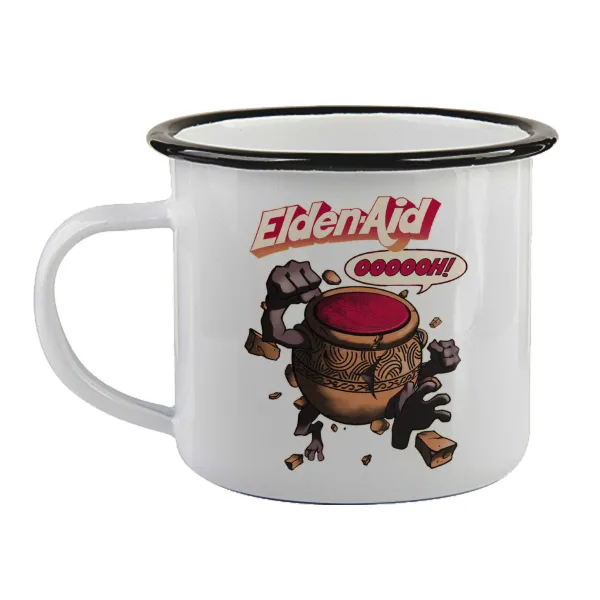 Elden-Aid — Enamel mug with black rim, 360ml