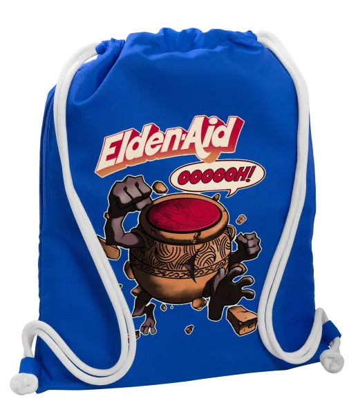 Elden-Aid — Backpack pouch GYMBAG Blue, with pocket (40x48cm) & thick cords