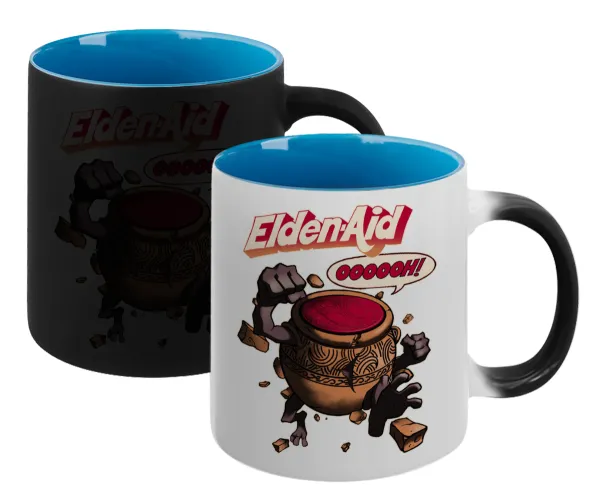 Elden-Aid — Magic mug with blue interior, ceramic, 330ml, changes colour with hot drinks