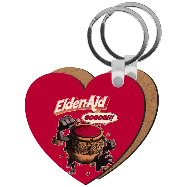 Elden-Aid — Heart wooden MDF keychain