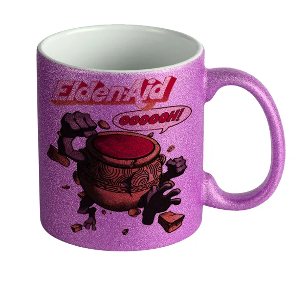 Elden-Aid — Purple glitter mug that sparkles, ceramic, 330ml
