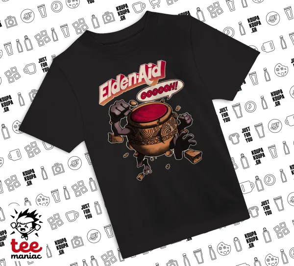 Elden-Aid — ΜΑΥΡΟ Άνετο παιδικό T-Shirt από 100% βαμβάκι, για κάθε μέρα. Vegan & OEKO-TEX πιστοποιημένο.
