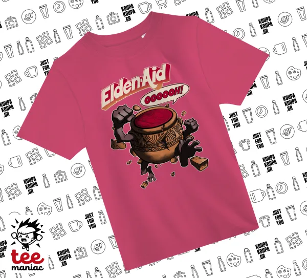 Elden-Aid — PINK childrens T-Shirt made of 100% cotton, for every day. Vegan & OEKO-TEX certified.