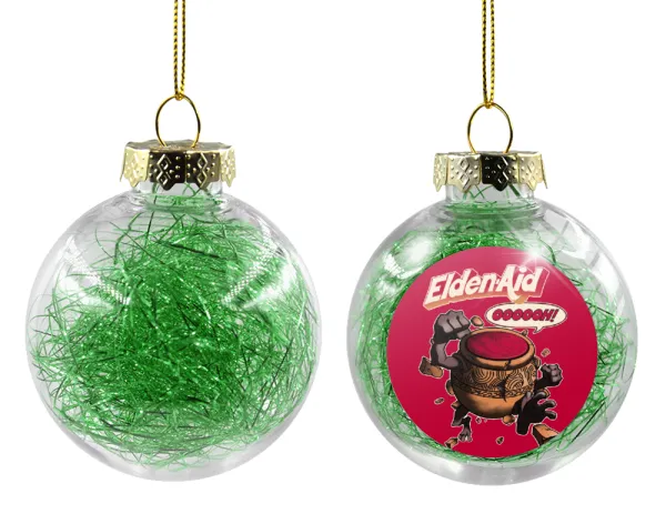 Elden-Aid — Transparent Christmas tree ball ornament with green filling 8cm