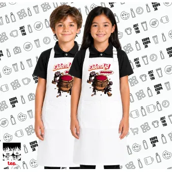 Elden-Aid, Elden Ring inspired , Λευκή ΠΑΙΔΙΚΗ Ποδιά μακριά Σεφ ολόσωμη με τσέπες