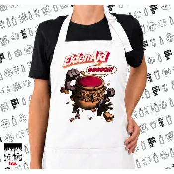 Elden-Aid, Elden Ring inspired , Ποδιά μακριά Σεφ ολόσωμη με τσέπες white (ΕΝΗΛΙΚΩΝ)