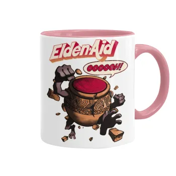 Elden-Aid, Elden Ring inspired , Mug colored pink, ceramic, 330ml