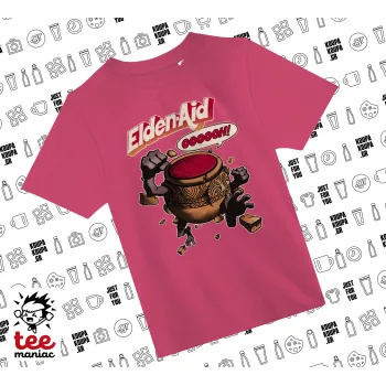 Elden-Aid, Elden Ring inspired , ΡΟΖ παιδικό T-Shirt από 100% βαμβάκι, για κάθε μέρα. Vegan & OEKO-TEX πιστοποιημένο.