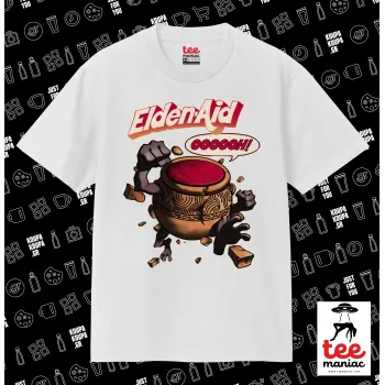 Elden-Aid, Elden Ring inspired , Κλασικό T-Shirt, διπλής ραφής, χωρίς πλευρικές ραφές ΛΕΥΚΟ από 100% βαμβάκι. Vegan & OEKO-TEX πιστοποιημένο.